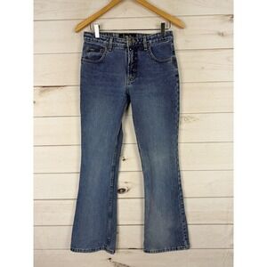 L.e.i Jeans Juniors 5 Blue Flare Mid Rise 100% Cotton Denim Y2K Style